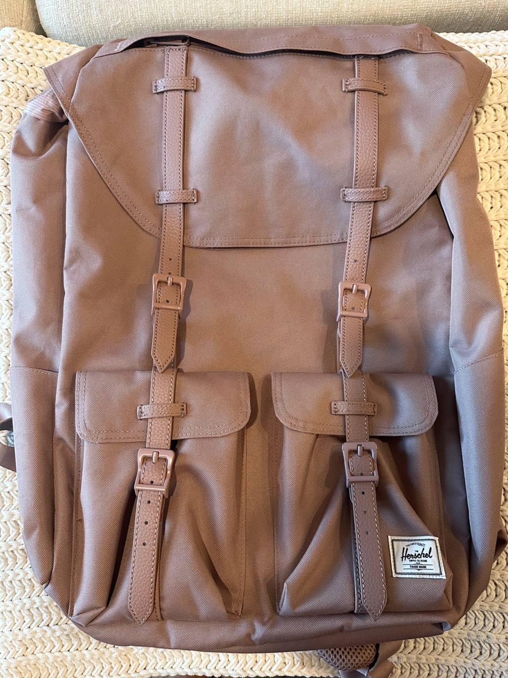 Women’s Mauve Canvas Buckle Backpack